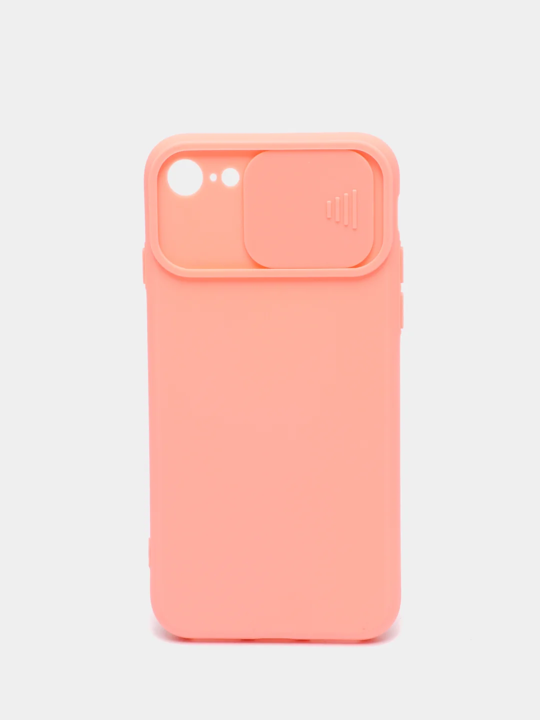 Коралловый чехол iPhone 7 / 8 / SE 2020 силиконовый с закрывающейся камерой