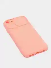 Коралловый чехол iPhone 7 / 8 / SE 2020 силиконовый с закрывающейся камерой