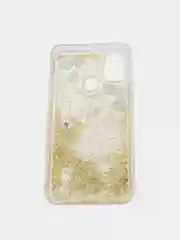 Золотой чехол Samsung Galaxy M21, M30s (Самсунг Галакси М21, М30с) переливающийся жидкий блестками