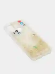 Золотой чехол Samsung Galaxy M21, M30s (Самсунг Галакси М21, М30с) переливающийся жидкий блестками