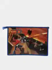 Синий папка школьная для тетрадей (труда) "Generator Rex", 2 отделения, А4, на молнии, без ручек
