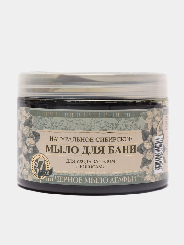 Мыло для бани "Черное мыло Агафьи", для волос и тела, 500 мл