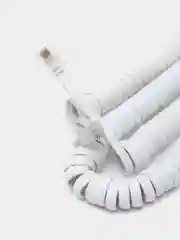 Белый шнур витой трубочный телефонный