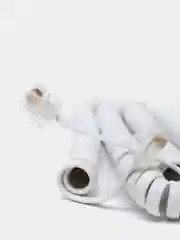 Белый шнур витой трубочный телефонный