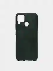 Зеленый силиконовый чехол накладка для Realme C15 с текстурой кожи (под кожу)