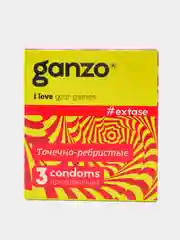 Презервативы Ganzo Extase, точечно-ребристые, 3 штуки