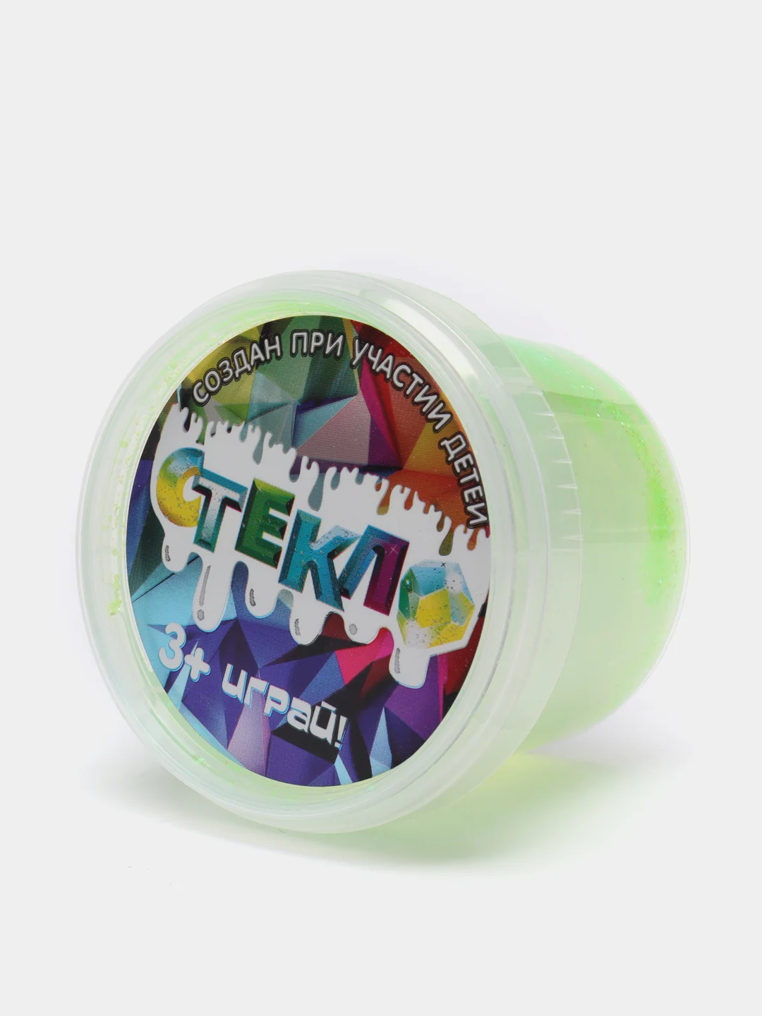 Лайм слайм Стекло с Блёстками Party Slime лизун