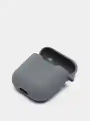 Тёмно-серый силиконовый чехол для беспроводных наушников AirPods 1, AirPods 2