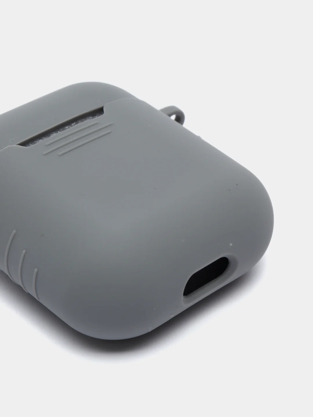 Тёмно-серый силиконовый чехол для беспроводных наушников AirPods 1, AirPods 2