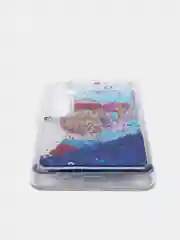 Синий чехол Xiaomi Mi Note 10 / Mi Note 10 Pro / Mi CC9 PRO переливающийся жидкий с блестками