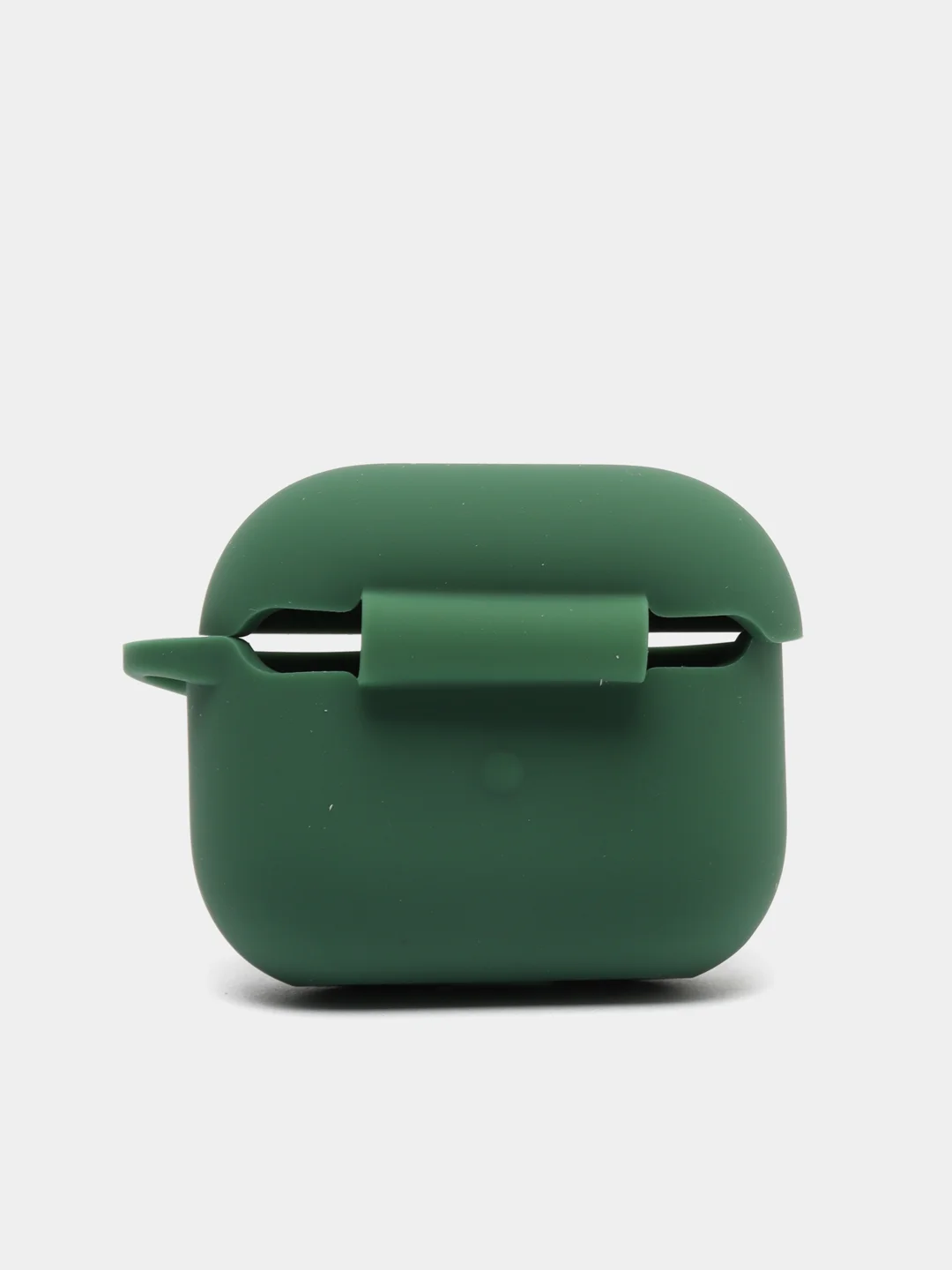 Зеленый чехол для наушников AirPods 3 силиконовый с карабином и защитой разъема