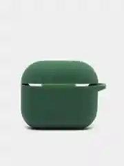 Зеленый чехол для наушников AirPods 3 силиконовый с карабином и защитой разъема