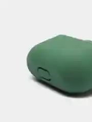 Зеленый чехол для наушников AirPods 3 силиконовый с карабином и защитой разъема