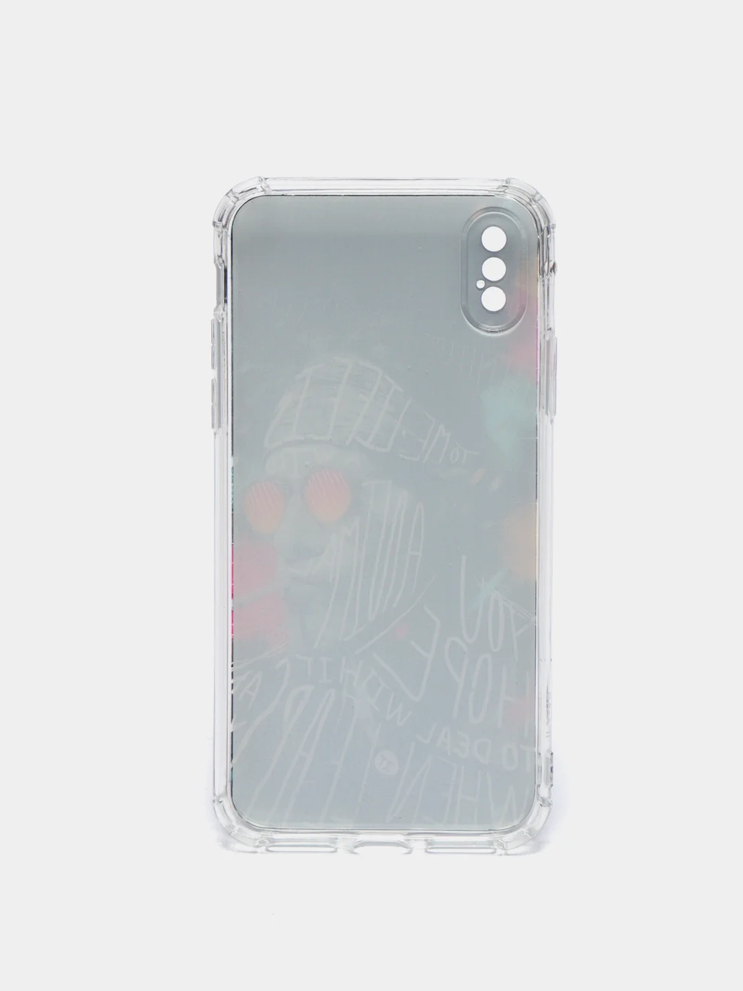 Тёмно-серый чехол Apple iPhone X / Xs чехол силиконовый с рисунком