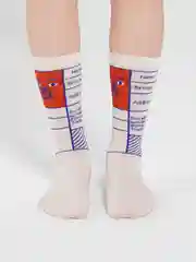 Белый носки "Иллюстрация мультика"