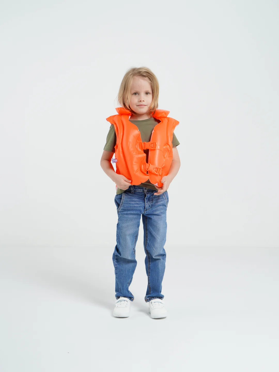 Оранжевый жилет для плавания детский 3-6 лет