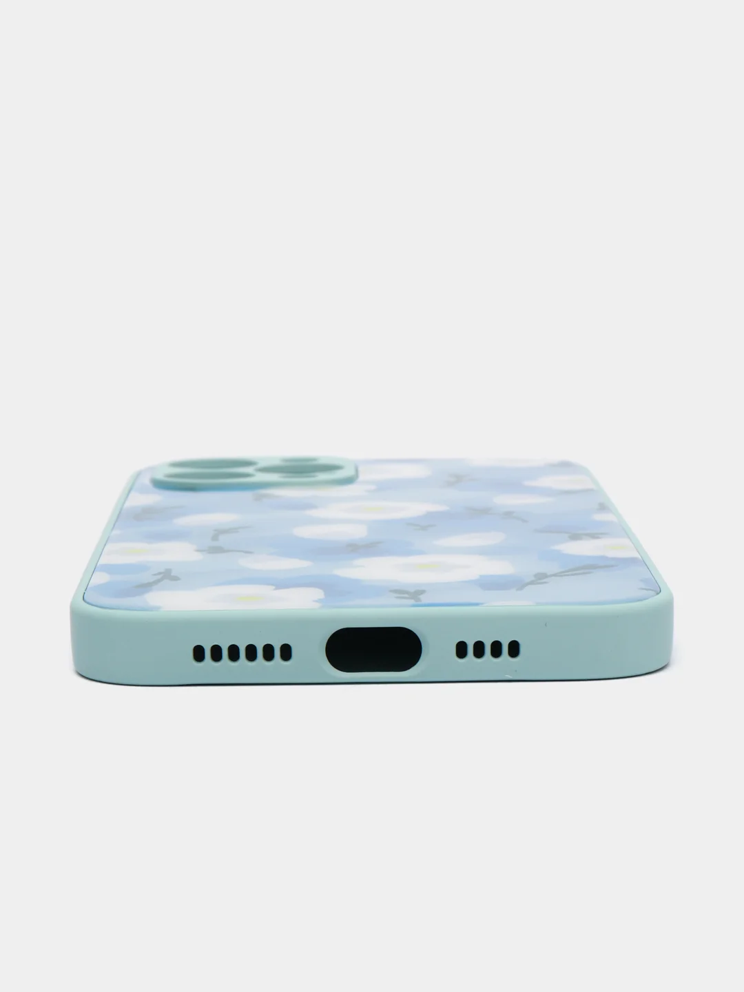 Голубой чехол iPhone 12 Pro Max с принтом