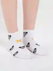 Желтый носки короткие с диснеевскими персонажами