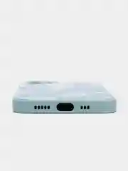 Голубой чехол iPhone 12 с принтом