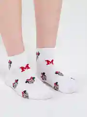 Красный носки короткие с диснеевскими персонажами