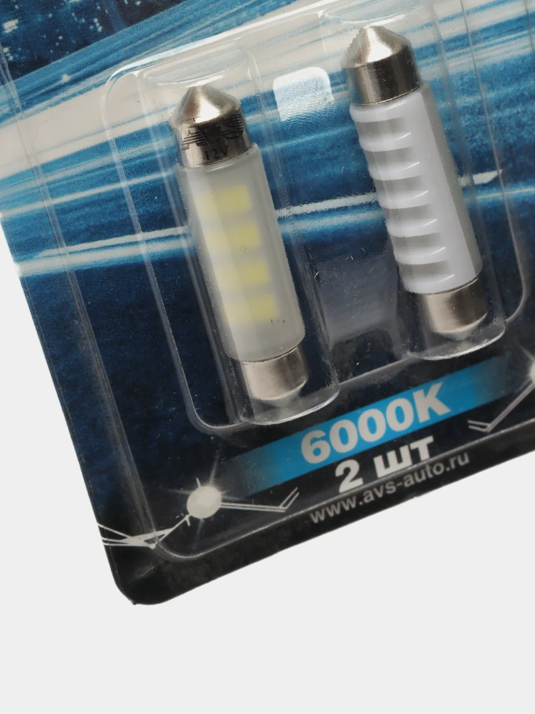 Лампа светодиодная LED T11/белый/ (SV8,5) 8SMD 2835, 42 мм, блистер 2 шт