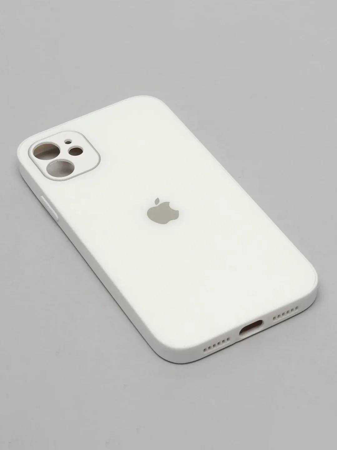Молочный силиконовый чехол для iPhone 11, со стеклянной панелью и защитой для камеры