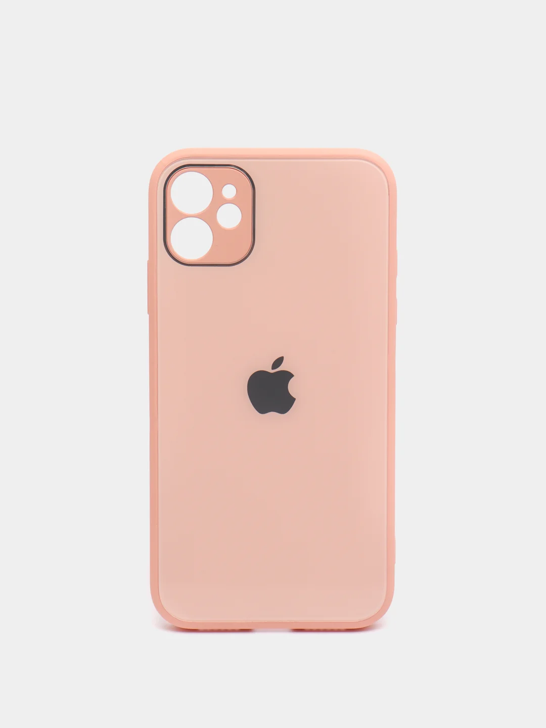 Кремовый чехол силиконовый со стеклянной панелью для Apple iPhone 11 (Айфон 11)
