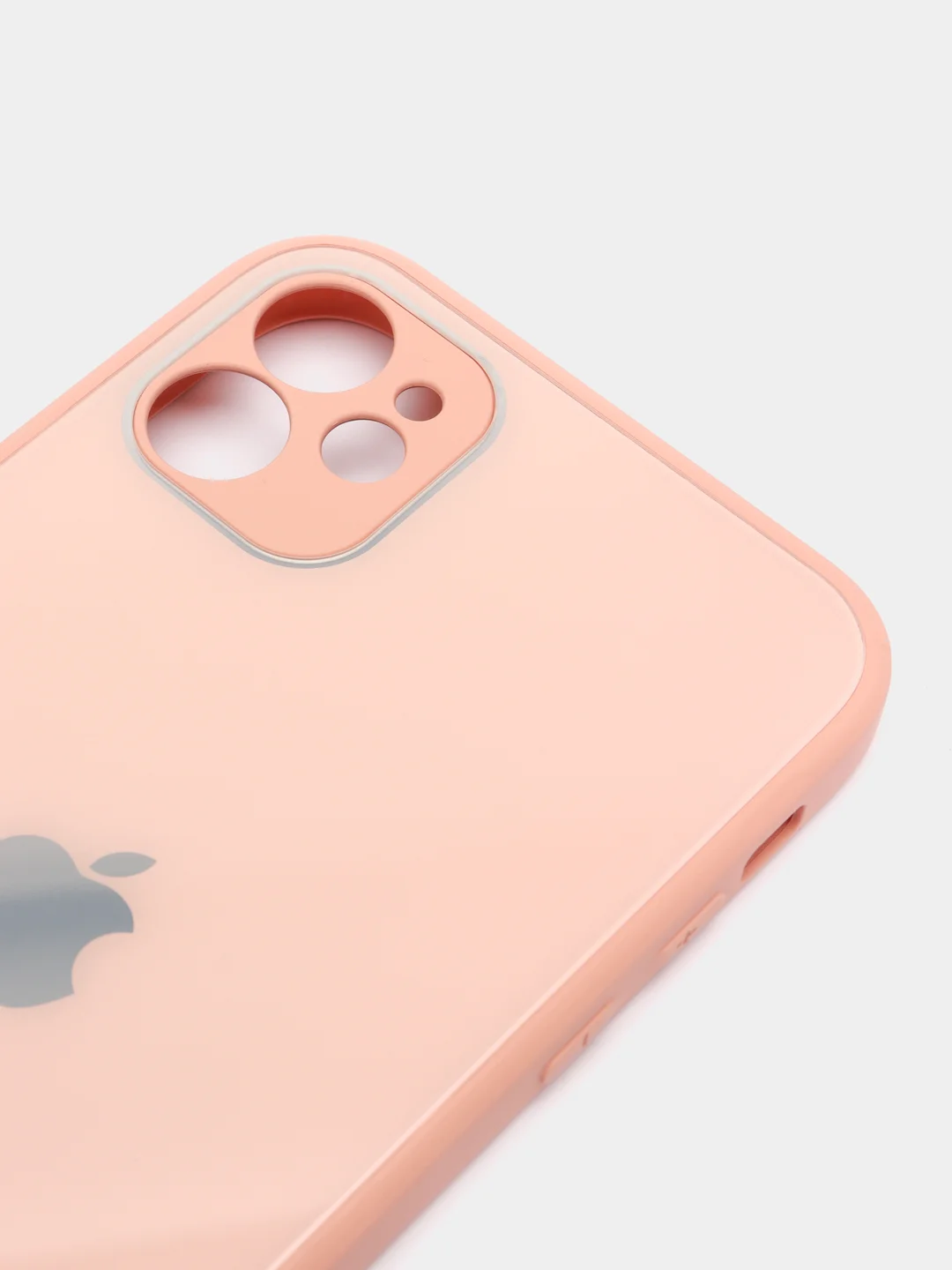 Кремовый чехол силиконовый со стеклянной панелью для Apple iPhone 11 (Айфон 11)