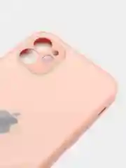 Кремовый чехол силиконовый со стеклянной панелью для Apple iPhone 11 (Айфон 11)