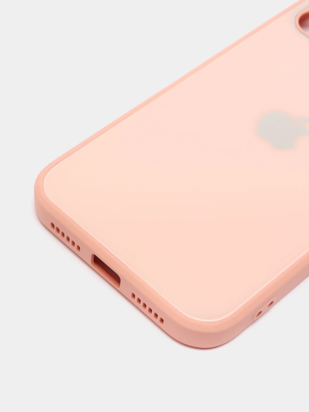Кремовый чехол силиконовый со стеклянной панелью для Apple iPhone 11 (Айфон 11)