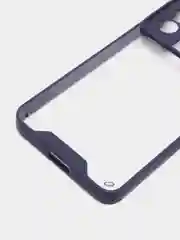 Темно-синий чехол для Samsung Galaxy S21, Самсунг Галакси С21  пластиковый прозрачный с защитой камеры