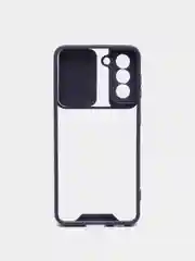 Темно-синий чехол для Samsung Galaxy S21, Самсунг Галакси С21  пластиковый прозрачный с защитой камеры