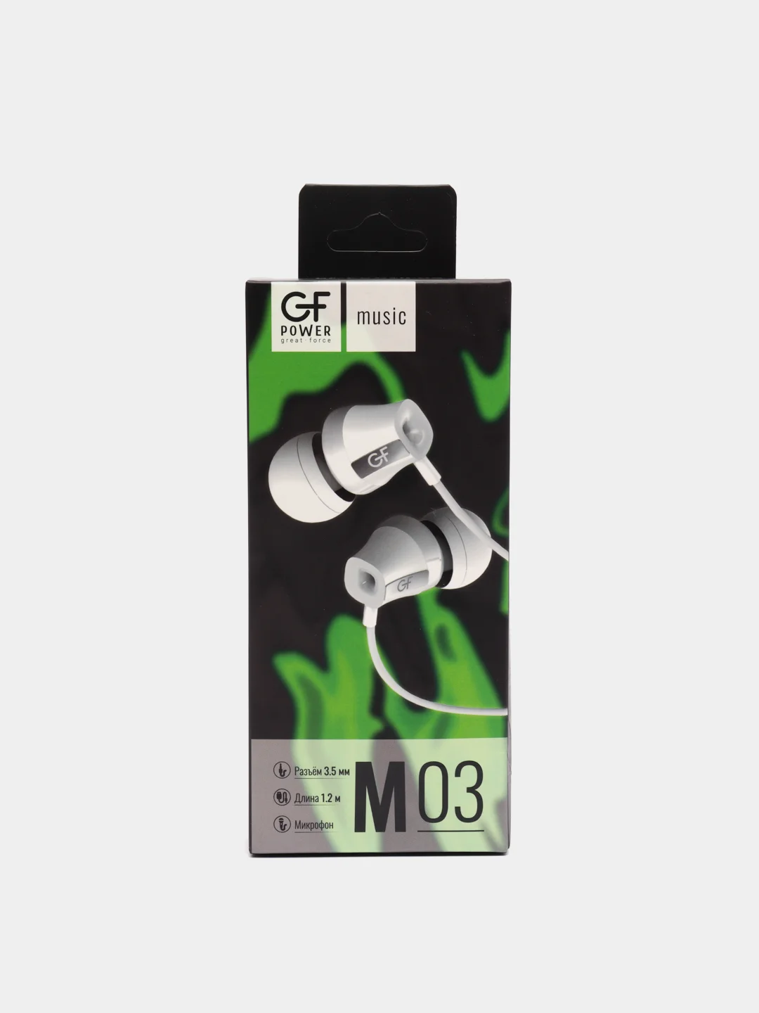 Белый наушники с микрофоном GFPower M03