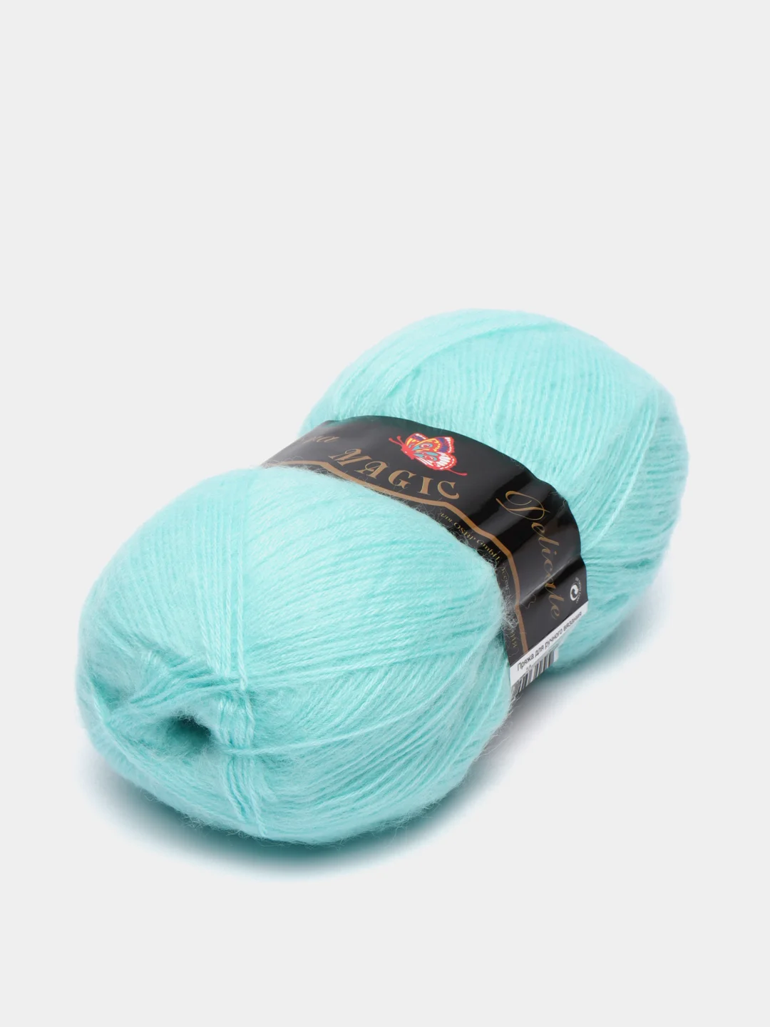 Бирюзовый пряжа Magic Angora Delicate 15% Мохер 10% Шерсть 75% Акрил 100г 500м