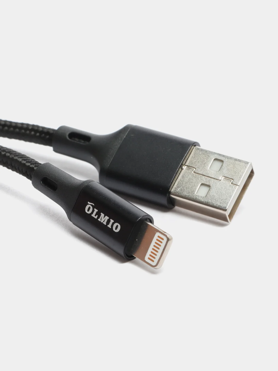 Черный кабель Olmio Basic lightning для iPhone (Айфон), c быстрой зарядкой, 1,2 м