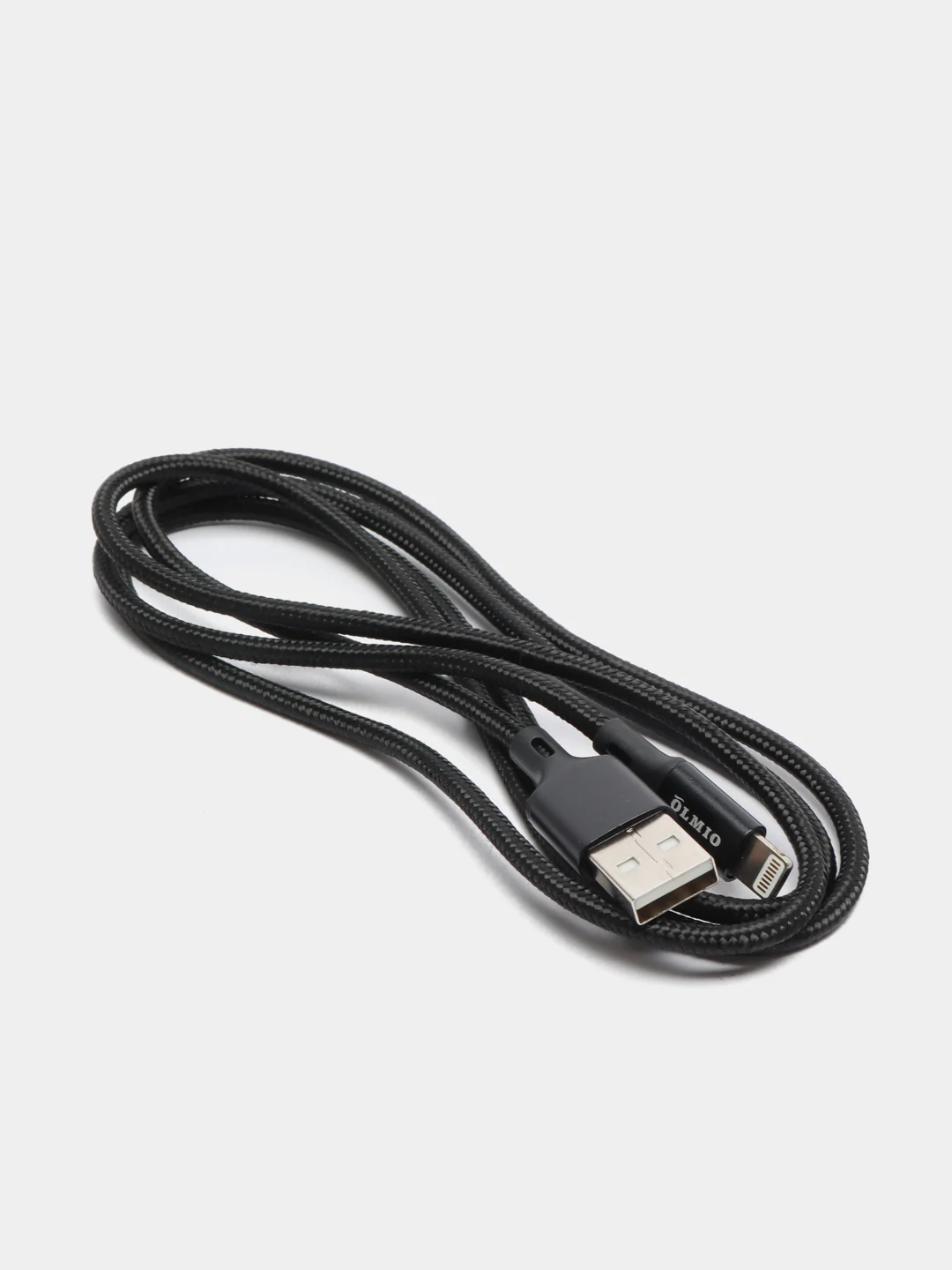 Черный кабель Olmio Basic lightning для iPhone (Айфон), c быстрой зарядкой, 1,2 м