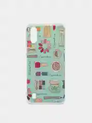 Бирюзовый чехол Samsung Galaxy A01 / M01, Самсунг Галакси А01 / М01 с рисунком "Косметика"