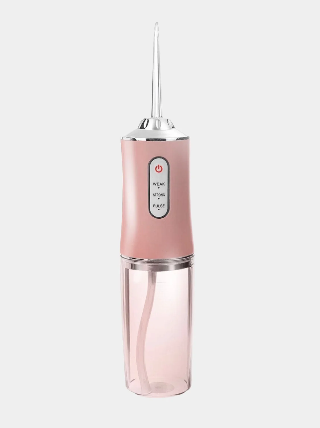 Розовый ирригатор портативный для полости рта Oral Irrigator, беспроводной, с USB + 4 насадки