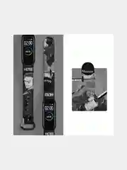Тёмно-серый силиконовый ремешок с принтом для Xiaomi Mi Band 7 / 3 / 4 / 5 / 6