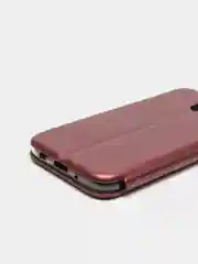Бордовый чехол-книга магнитный с подставкой, с визитницей Samsung J5 17