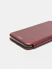Бордовый чехол-книга магнитный с подставкой, с визитницей Samsung J5 17