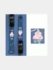 Синий силиконовый ремешок с принтом для Xiaomi Mi Band 7 / 3 / 4 / 5 / 6