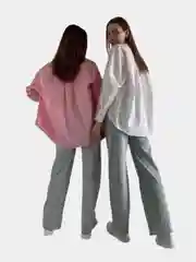 Белый рубашка женская, оверсайз