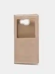 Золотой чехол-книга Samsung/Самсунг А5(А500)/А3 2016(А310)/а5 2016(А510)/а7 2016(А710)g355 с окном