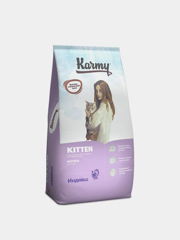 Сухой корм KARMY Kitten Индейка 10кг для берем-ых и кормящих кошек и котят до 1 года