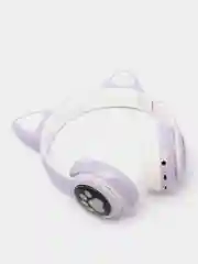 Лавандовый беспроводные Bluetooth наушники c кошачьими ушками cat EAR STN-28, светящиеся