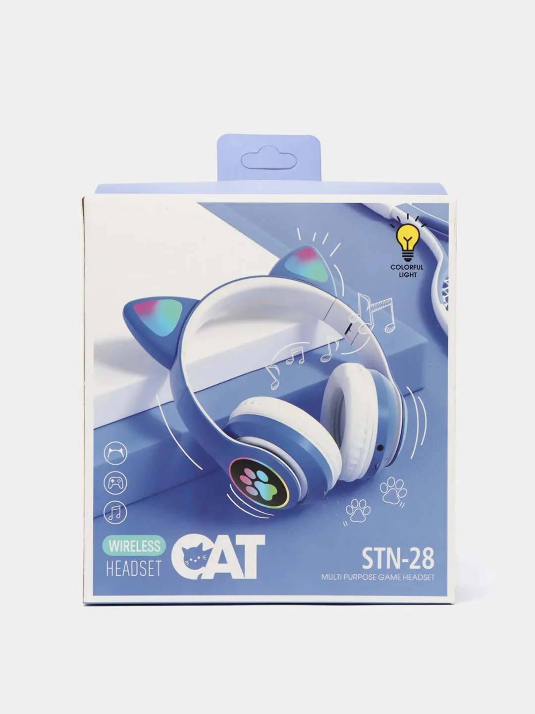 Розовый беспроводные Bluetooth наушники c кошачьими ушками cat EAR STN-28, светящиеся