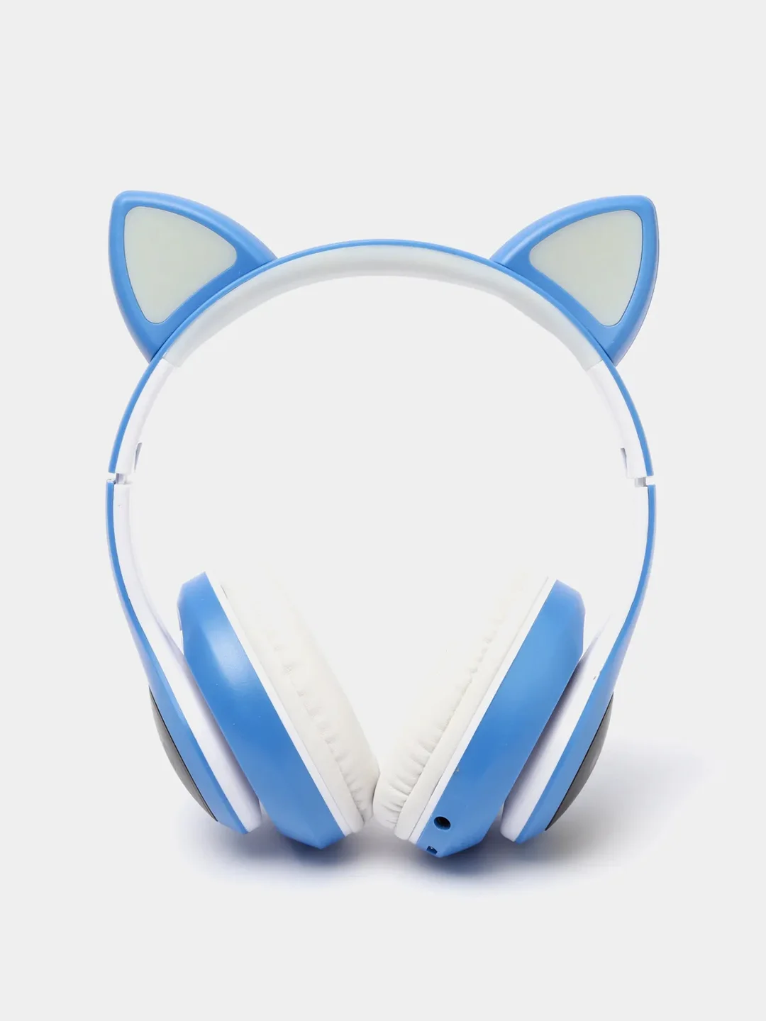Синий беспроводные Bluetooth наушники c кошачьими ушками cat EAR STN-28, светящиеся