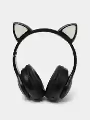 Черный беспроводные Bluetooth наушники c кошачьими ушками cat EAR STN-28, светящиеся