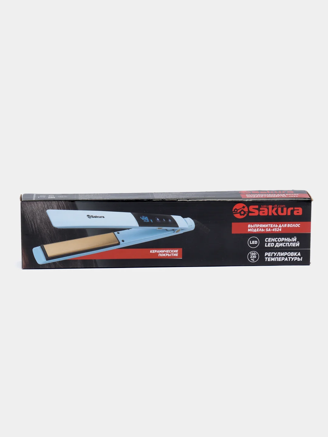 Голубой выпрямитель для волос Sakura SA-4524BL, 50 Вт, керамика, LED, сенсорный